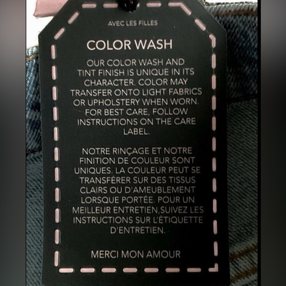 Avec Les Filles NWT Drawstring Cropped Wide Leg Badlands Wash Cargo Jeans, 27 - Picture 15 of 15